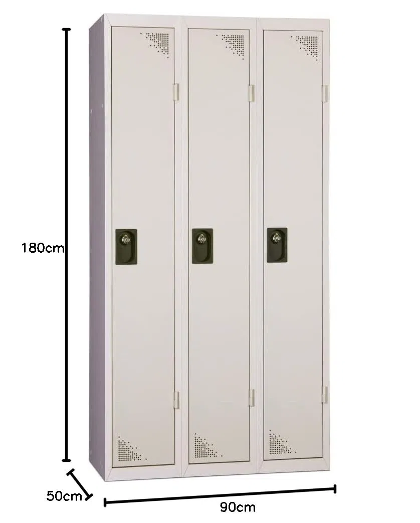 Vestiaire Industrie Propre - en kit - Gris - 3 colonnes - Largeur 90cm