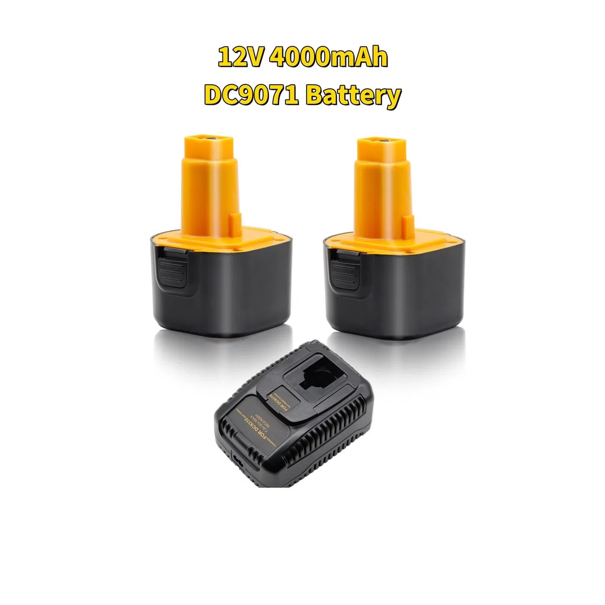 Batterie NiMH 12V 4000mAh Compatible avec Dewalt 12V DC9071 DC9074 DW9071 DW9072 DE9037 DE9071 DE9072 DE9075 DE9501 Batterie pour outils électriques Adaptation précise : Compatible avec la batterie De