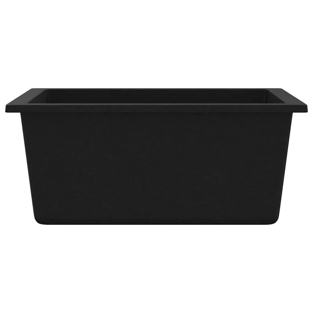 Outils, évier de cuisine avec trop-plein granit noir