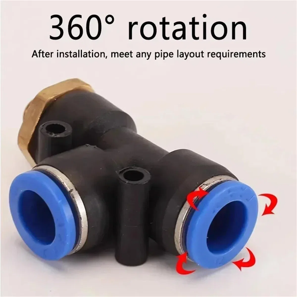 10PCS PD Tee Air Pneumatic Fittings Quick Connector 4mm 6mm 8mm 10mm 12mm to Male Thread M5 1/8" 1/4" 3/8" 1/2"(PD12-03) Fittings