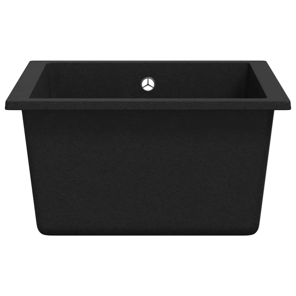 Outils, évier de cuisine avec trop-plein granit noir