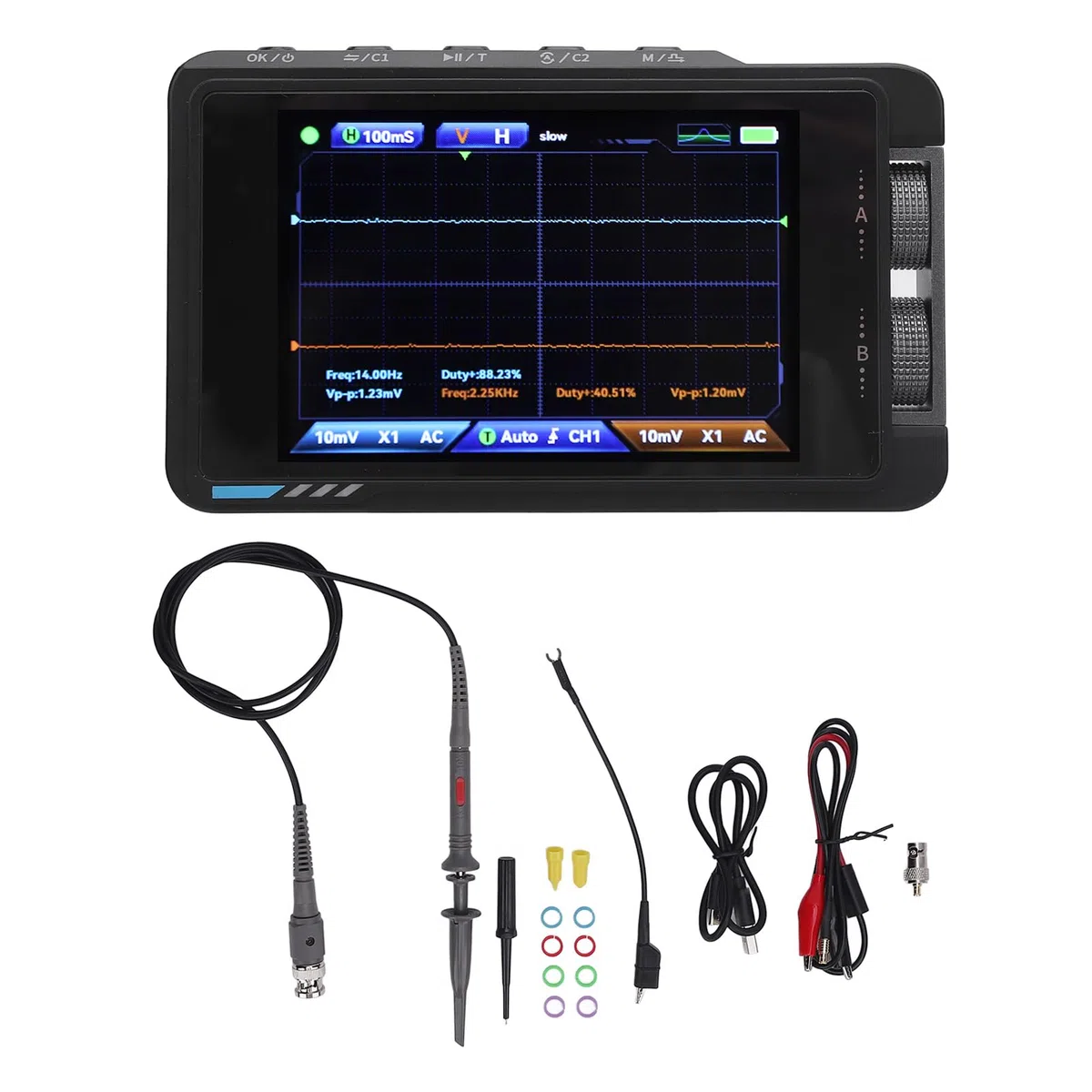 2 en 1 Oscilloscope Numérique, / S Générateur de Signaux de Bande Passante 50 MHz, Captures D'écran de Support, Affichage HD de 3, 5 Pouces pour les Tests électroniques
