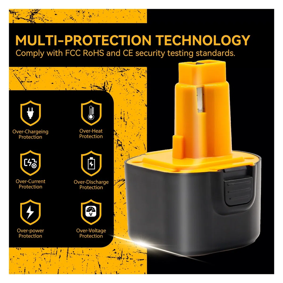 Batterie NiMH 12V 4000mAh Compatible avec Dewalt 12V DC9071 DC9074 DW9071 DW9072 DE9037 DE9071 DE9072 DE9075 DE9501 Batterie pour outils électriques Adaptation précise : Compatible avec la batterie De
