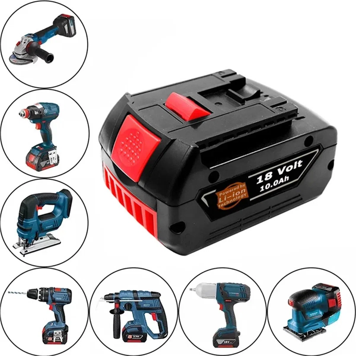 Batterie de Remplacement 18 V 6.0Ah Compatible avec Bosch Professional GBA GBH GSR GSB BAT618 BAT609 BAT620(Battery+Charger)