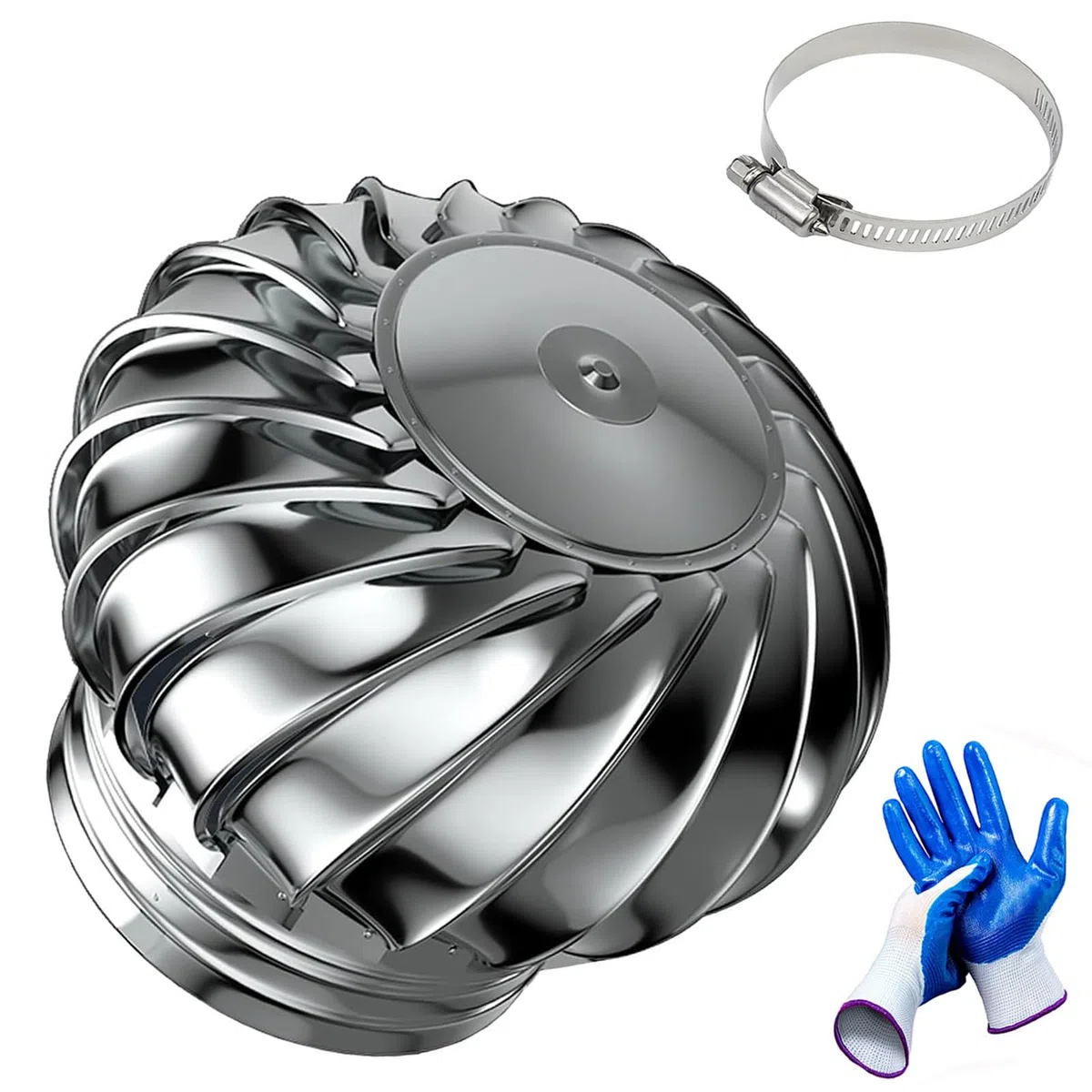 Turbine de ventilation en acier inoxydable 30 cm avec couvercle de grille de store pour ventiler le sèche-linge mural Kit de raccordement facile au système d'échappement