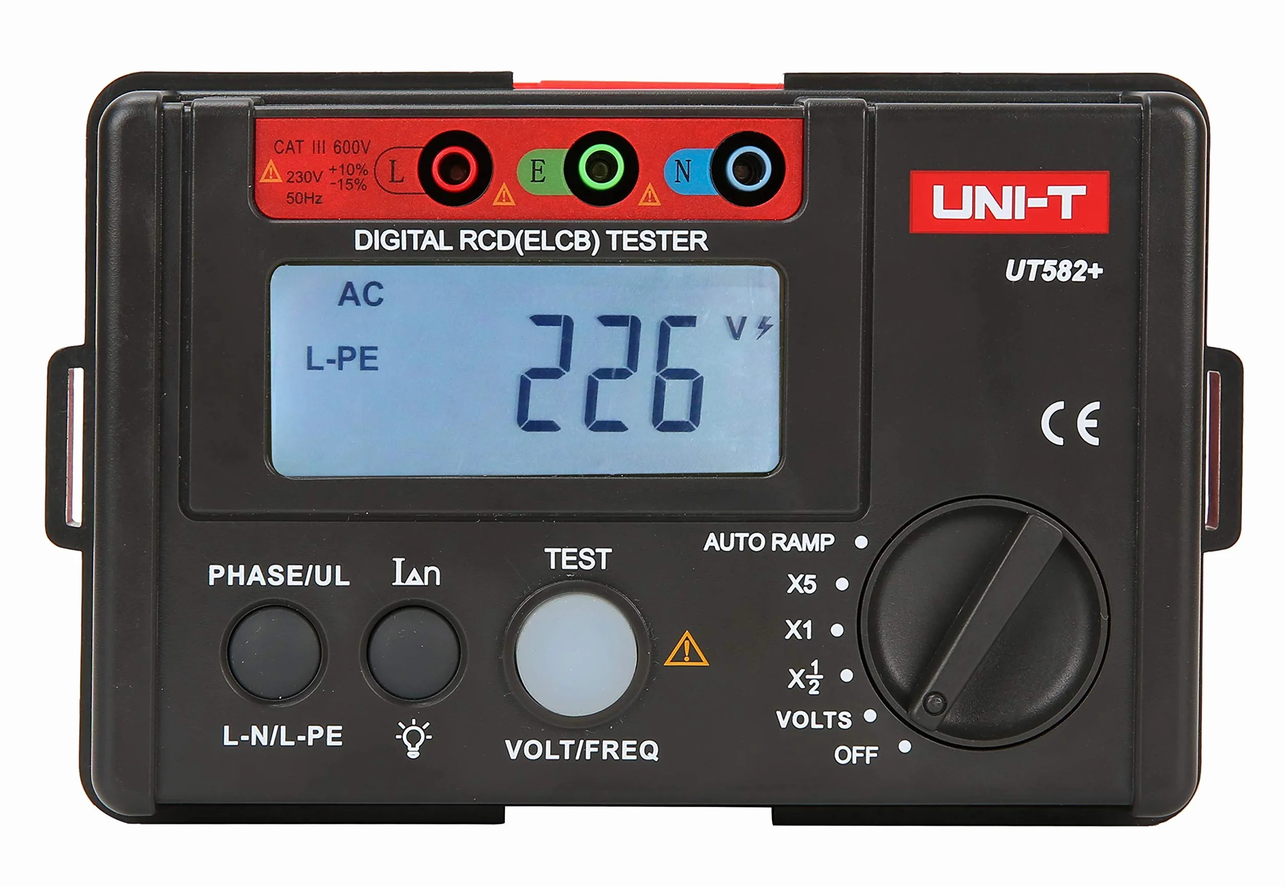 UNI-T UT582+ Digital RCD (ELCB) Testeur AUTO RAMP Leakage Circuit Breaker Meter avec Mis-Operation Buzzer