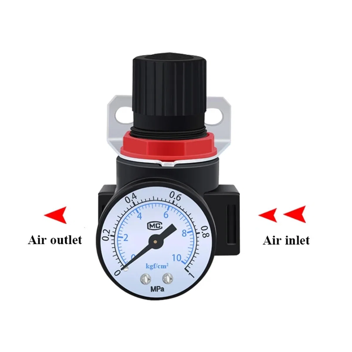 AR2000 1/4 ''contrôle de régulateur de Pression d'air for Les unités de Traitement de régulation de gaz de Pompe de compresseur avec jauge réglable(AR2000 and 6mm)