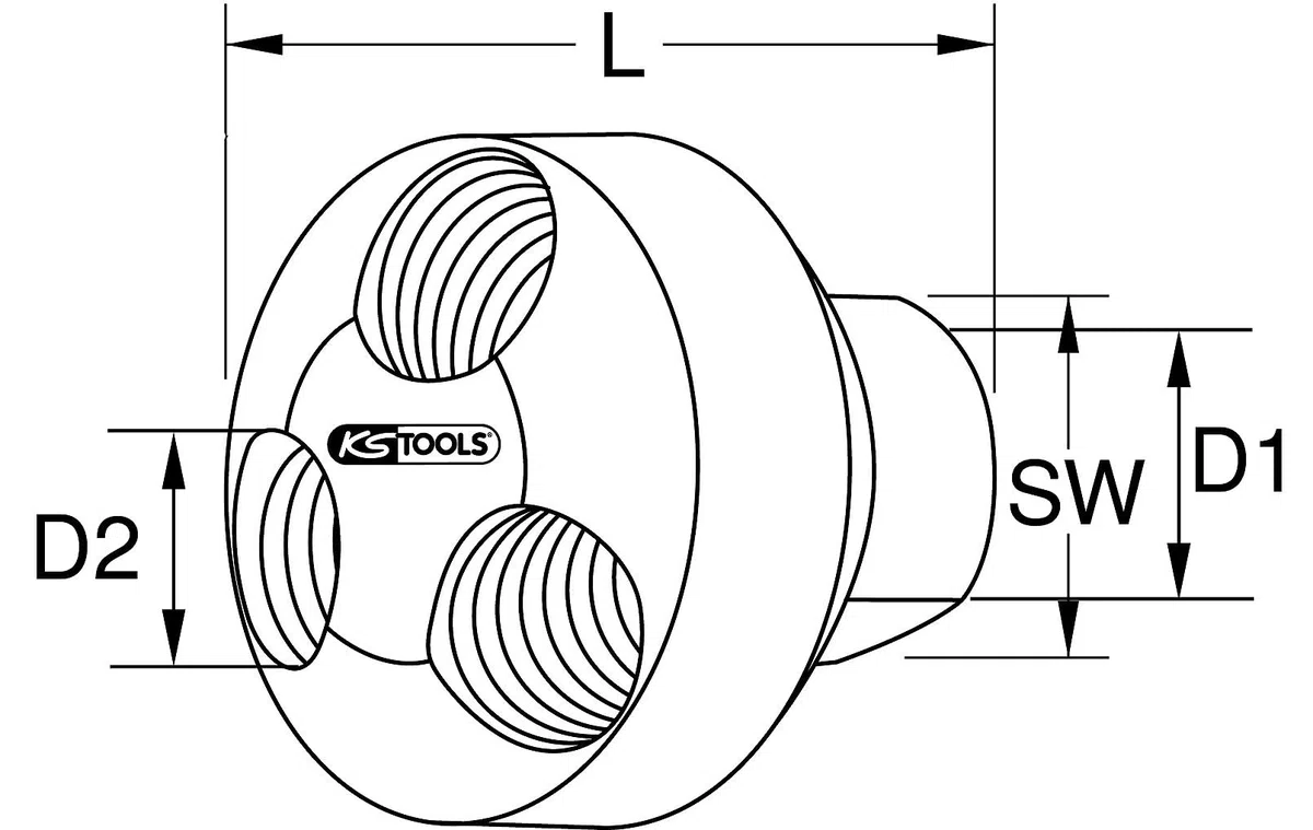KS TOOLS collecteur d'air comprimé triple en laiton 1/4", 41mm 515.3375