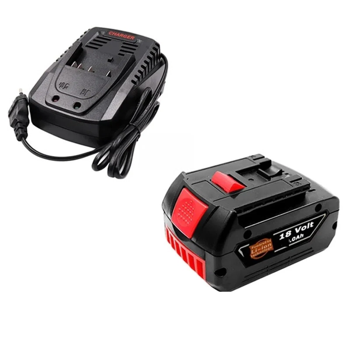 Batterie de Remplacement 18 V 6.0Ah Compatible avec Bosch Professional GBA GBH GSR GSB BAT618 BAT609 BAT620(Battery+Charger)