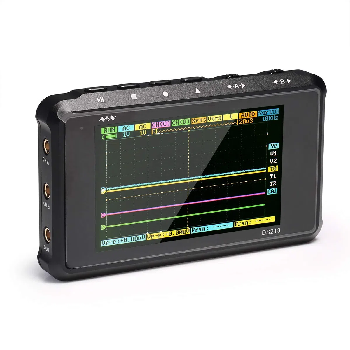 Mini oscilloscope de stockage numérique portable format poche DSO213 4 canaux